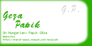geza papik business card