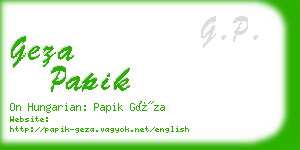 geza papik business card